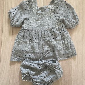 Rylee + Cru Teal Lace Dress and Bloomers